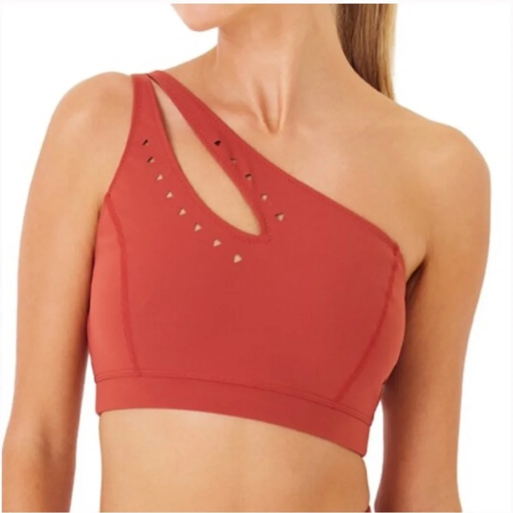 NWT GiGi C womens Jacqui Sports Bra in Terra cota